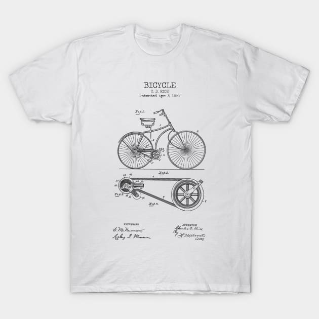 BICYCLE patent T-Shirt by Dennson Creative